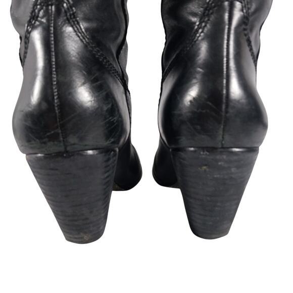 ARTURO CHIANG! BLACK GENUINE LEATHER W/VERTICAL SIDE DETAIL WESTERN BOOTS! SZ 7M - Picture 7 of 13